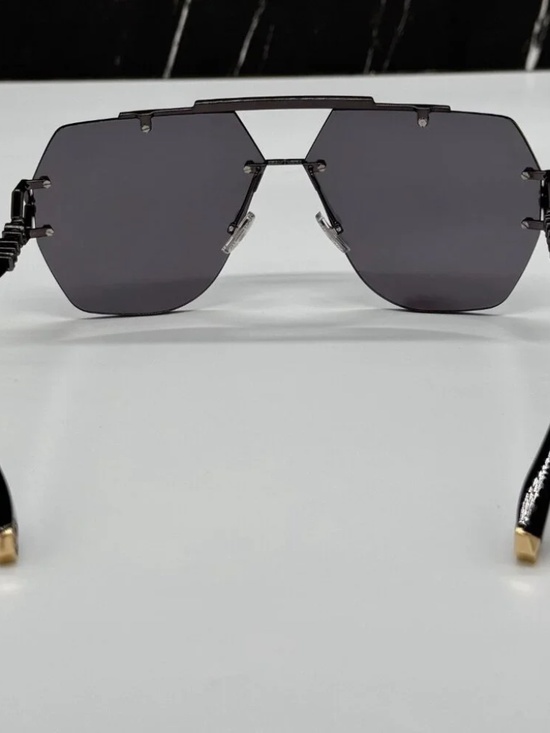 Philipp Plein Sleek Black/Grey Silver Mirror Unisex Sunglasses 66-11-135